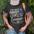 European Union Flag Girl European Pride Souvenir Funny Unisex T-Shirt Gifts for Old Men