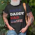 Fathers Day Dada Daddy Dad Bruh American Flag Unisex T-Shirt Gifts for Old Men