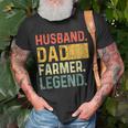 Fathers Day Husband Dad Farmer Legend Funny Vintage Unisex T-Shirt Gifts for Old Men