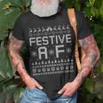 Festive Af Reindeer Adult Ugly Christmas Sweater T-Shirt Gifts for Old Men
