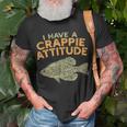 Fishing Fish I Have A Crappie Attitude Quote Angler T-Shirt Gifts for Old Men