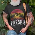Fresno California Ca Vintage Retro Distressed Style T-Shirt Gifts for Old Men