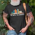 Funny Books Lovers Im With The Books Bookshelf Hilarious Unisex T-Shirt Gifts for Old Men