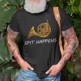 French Horn Spit Happens Band Sayings T-Shirt Gifts for Old Men