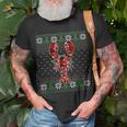 Lobster Ugly Sweater Christmas Animals Lights Xmas T-Shirt Gifts for Old Men