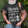 Funny Never Underestimate A Girl And Her Cello Unisex T-Shirt Gifts for Old Men