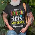 Funny Proud Bonus Dad Of A Class Of 2023 5Th Grade Graduate Unisex T-Shirt Gifts for Old Men
