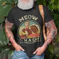 Thanksgiving Day Fake Cat Turkey Meow Autumn Family T-Shirt Gifts for Old Men