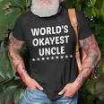 Funny Worlds Okayest Uncle For Men Gift Unisex T-Shirt Gifts for Old Men