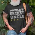 Funny Worlds Okayest Uncle - Vintage Style Unisex T-Shirt Gifts for Old Men