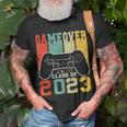 Game Over Class Of 2023 Video Games Vintage Graduation Gamer Unisex T-Shirt Gifts for Old Men