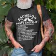 Getting Married Groom Bachelor Party Checklist T-Shirt Gifts for Old Men
