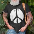 Ghost Peace Sign T-Shirt Gifts for Old Men