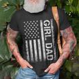Girl Dad American Flag Father Of Girls Fathers Day Vintage Unisex T-Shirt Gifts for Old Men