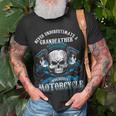 Grandfather Biker Never Underestimate Motorcycle Skull T-Shirt Gifts for Old Men