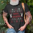 Hail Santa Heavy Metal Xmas Ugly Holiday Sweater T-Shirt Gifts for Old Men