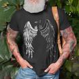 Half Angel Half Devil Back Of Distressed Wing T-Shirt Gifts for Old Men