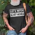 Halloween Lets Watch Scary Movies Scream Horror Halloween T-Shirt Gifts for Old Men