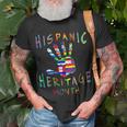 Hand National Hispanic Heritage Month All Countries Flag T-Shirt Gifts for Old Men