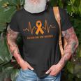 Heartbeat Enough End Gun Violence Awareness Orange Ribbon Unisex T-Shirt Gifts for Old Men