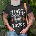 Hogs Dogs And Tusks Hog Removal Hunter Hog Hunting Unisex T-Shirt Gifts for Old Men