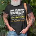 Hospitality Management Major For Back To School T-Shirt Gifts for Old Men