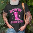 Howdy Rodeo Hot Pink Wild Western Yeehaw Cowgirl Country Gift For Womens Unisex T-Shirt Gifts for Old Men