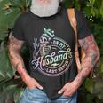 On My Husband's Last Nerve Skeleton Tie Dye On Back T-Shirt Gifts for Old Men