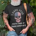 I Have Ptsd Pretty Tired Of Stupid Democrats American Skull Unisex T-Shirt Gifts for Old Men