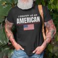 I Identify As An American No Identity Politics Usa Flag Usa Funny Gifts Unisex T-Shirt Gifts for Old Men