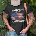 I Identify As An American Politics Us Flag Proud American Unisex T-Shirt Gifts for Old Men