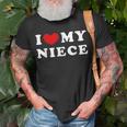 I Love My Niece I Heart My Niece Unisex T-Shirt Gifts for Old Men