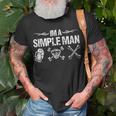 Im A Simple Man Car Mechanic Garage Gift For Mens Mechanic Funny Gifts Funny Gifts Unisex T-Shirt Gifts for Old Men