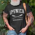 Ipswich Massachusetts Vintage Nautical Crossed Oars T-Shirt Gifts for Old Men