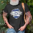 Israel Roots Flag Patriotic Israeli Heritage Patriot Day T-Shirt Gifts for Old Men