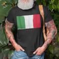 Italian Roots Flag Soccer Sports European Pride Unisex T-Shirt Gifts for Old Men