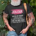 Jolene Name Gift Jolene Hated By Many Loved By Plenty Heart On Her Sleeve Unisex T-Shirt Gifts for Old Men