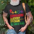 Junenth Breaking Every Chain Since 1865 African Freedom Unisex T-Shirt Gifts for Old Men