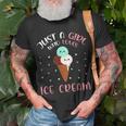 Just A Girl Who Loves Ice Cream Lover Cute Summer Vacation Unisex T-Shirt Gifts for Old Men