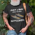 Just A Boy Who Loves Battleships & Bismarck German Ship Ww2 T-Shirt Gifts for Old Men