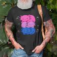 Kawaii Axolotl Pile Bisexual Pride Flag Bi Lgbtq T-Shirt Gifts for Old Men