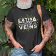 Latina Blood Runs Through My Veins T-Shirt Gifts for Old Men
