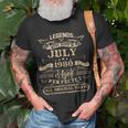 Legends Were Born In July 1980 43 Year Old Birthday Gifts Unisex T-Shirt Gifts for Old Men