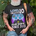 Level 10 Unlocked Awesome 2013 Video Game 10Rd Birthday Boy T-Shirt Gifts for Old Men