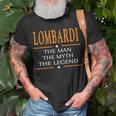 Lombardi Name Gift Lombardi The Man The Myth The Legend Unisex T-Shirt Gifts for Old Men