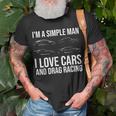 I Love Cars And Drag Racing Auto Enthusiast Muscle Car Guy T-shirt Gifts for Old Men