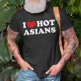 I Love Hot Asians I Heart Hot Asians T-Shirt Gifts for Old Men