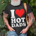 I Love Hot Dads Heart Valentine’S Day T-Shirt Gifts for Old Men