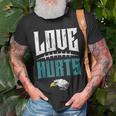 Love Hurts Eagles Distressed T-Shirt Gifts for Old Men