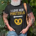 I Love Her Pretzels Matching Couple Oktoberfest T-Shirt Gifts for Old Men